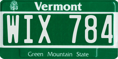 VT license plate WIX784