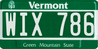 VT license plate WIX786