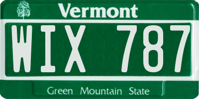VT license plate WIX787