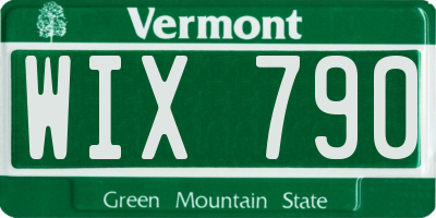 VT license plate WIX790