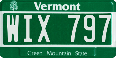 VT license plate WIX797