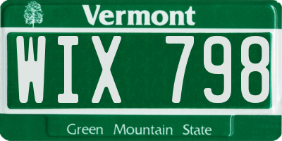 VT license plate WIX798