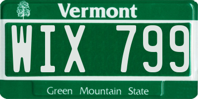 VT license plate WIX799