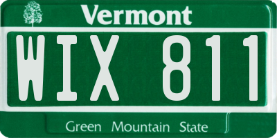 VT license plate WIX811