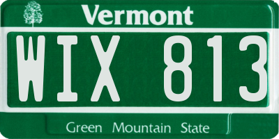 VT license plate WIX813