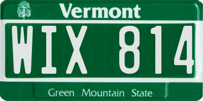 VT license plate WIX814
