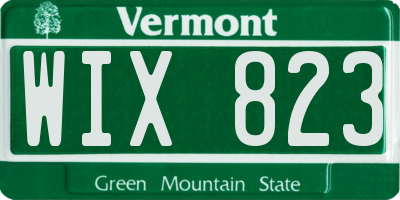 VT license plate WIX823