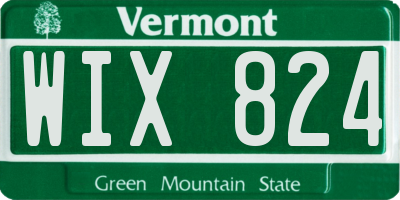 VT license plate WIX824