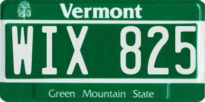 VT license plate WIX825