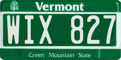 VT license plate WIX827