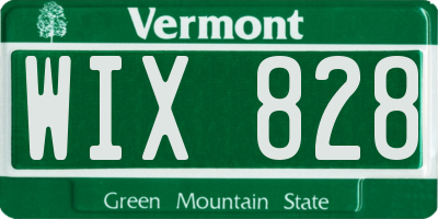 VT license plate WIX828