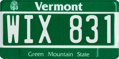 VT license plate WIX831