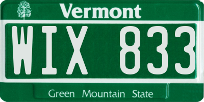VT license plate WIX833