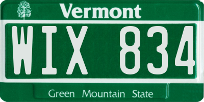 VT license plate WIX834