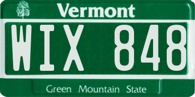 VT license plate WIX848