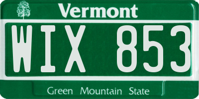 VT license plate WIX853