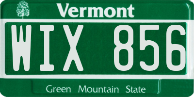 VT license plate WIX856