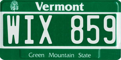 VT license plate WIX859