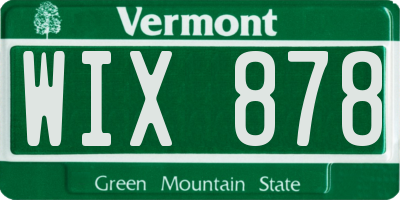 VT license plate WIX878