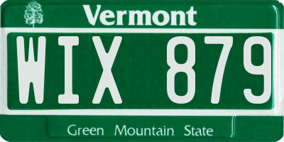VT license plate WIX879