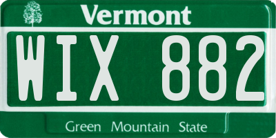 VT license plate WIX882
