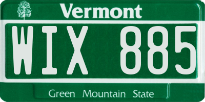 VT license plate WIX885