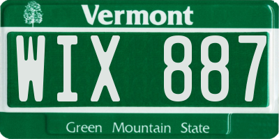 VT license plate WIX887