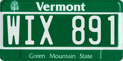 VT license plate WIX891