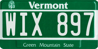 VT license plate WIX897