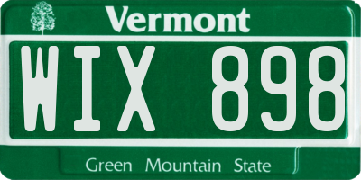 VT license plate WIX898
