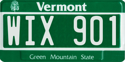 VT license plate WIX901