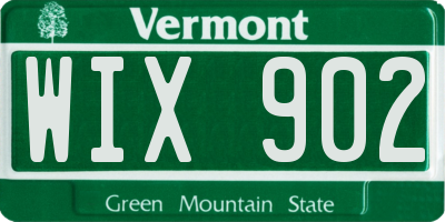 VT license plate WIX902