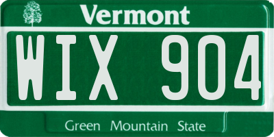 VT license plate WIX904