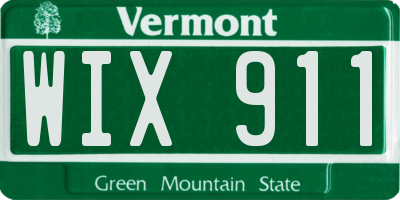 VT license plate WIX911