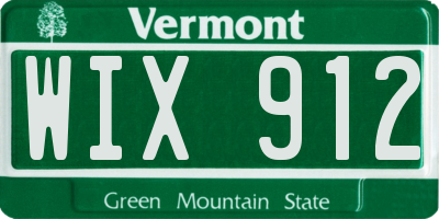 VT license plate WIX912