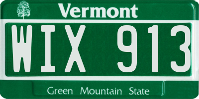 VT license plate WIX913
