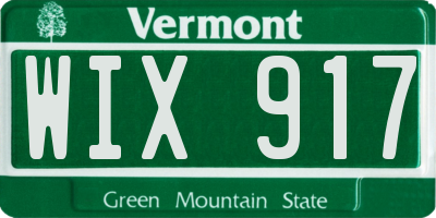 VT license plate WIX917