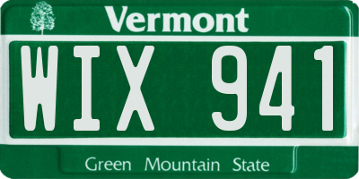 VT license plate WIX941