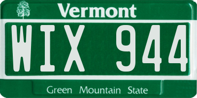 VT license plate WIX944