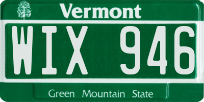 VT license plate WIX946