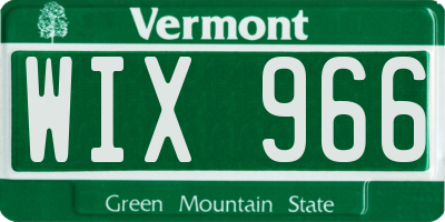 VT license plate WIX966