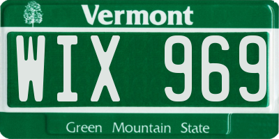 VT license plate WIX969