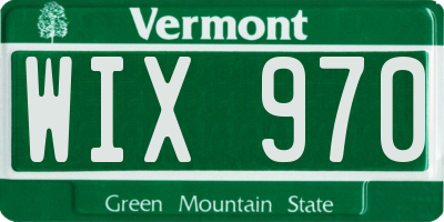 VT license plate WIX970