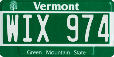 VT license plate WIX974