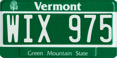 VT license plate WIX975
