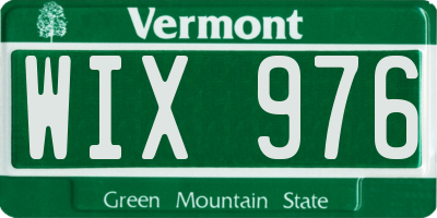 VT license plate WIX976
