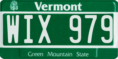 VT license plate WIX979