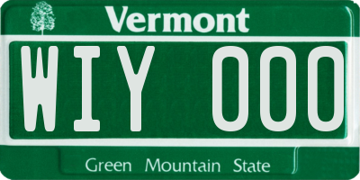VT license plate WIY000