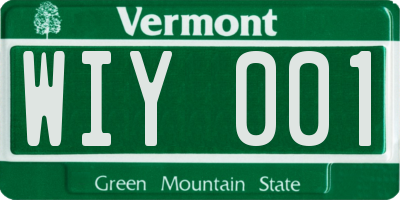 VT license plate WIY001