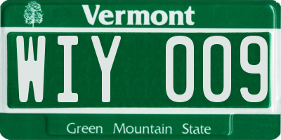 VT license plate WIY009